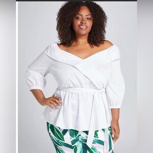 BeautiCurve  lane Bryant Crossover Poplin Top